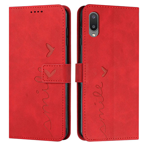 Coque Portefeuille Livre Cuir Etui Clapet Y03X pour Samsung Galaxy A02 Rouge