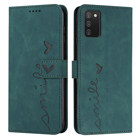 Coque Portefeuille Livre Cuir Etui Clapet Y03X pour Samsung Galaxy A02s Vert