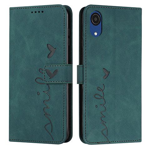 Coque Portefeuille Livre Cuir Etui Clapet Y03X pour Samsung Galaxy A03 Core Vert