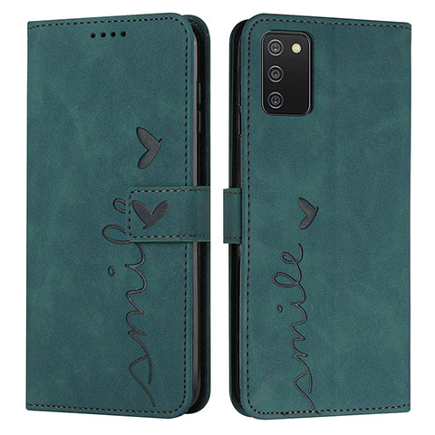 Coque Portefeuille Livre Cuir Etui Clapet Y03X pour Samsung Galaxy A03s Vert