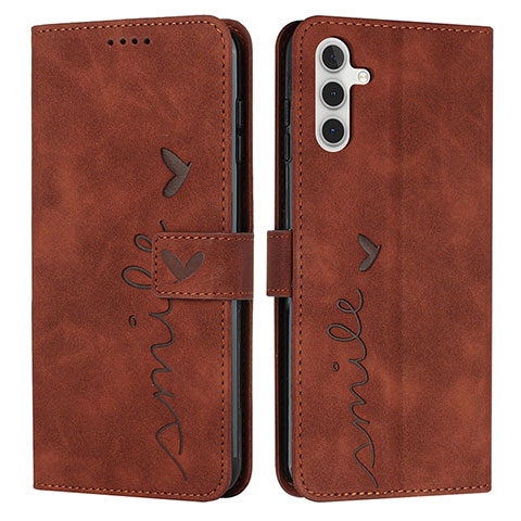 Coque Portefeuille Livre Cuir Etui Clapet Y03X pour Samsung Galaxy A04s Marron