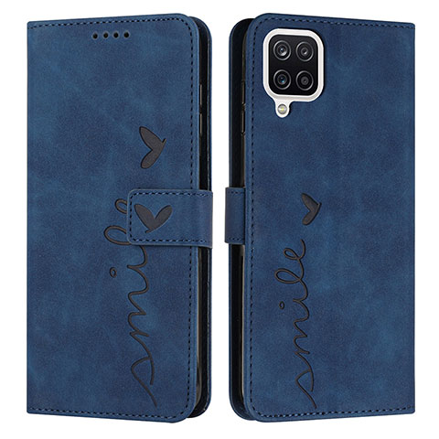Coque Portefeuille Livre Cuir Etui Clapet Y03X pour Samsung Galaxy A12 5G Bleu