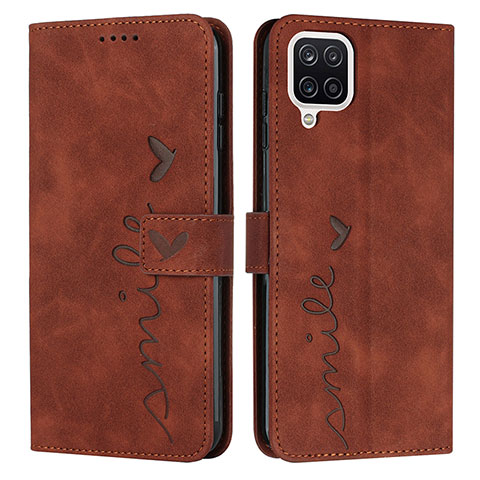 Coque Portefeuille Livre Cuir Etui Clapet Y03X pour Samsung Galaxy A12 5G Marron