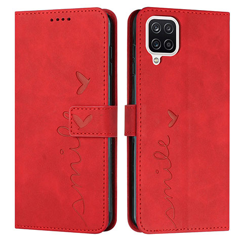 Coque Portefeuille Livre Cuir Etui Clapet Y03X pour Samsung Galaxy A12 5G Rouge