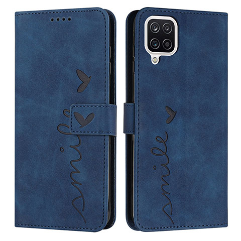 Coque Portefeuille Livre Cuir Etui Clapet Y03X pour Samsung Galaxy A12 Bleu