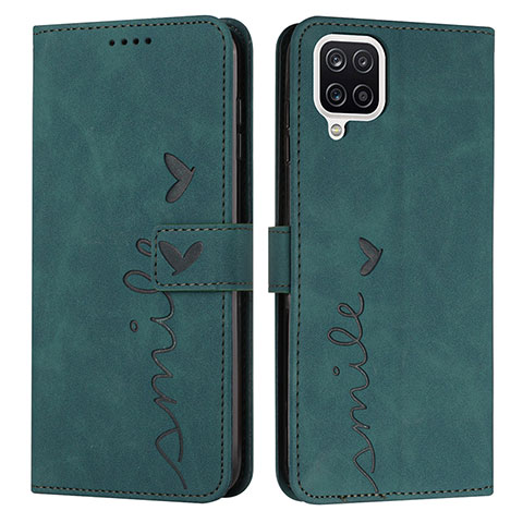 Coque Portefeuille Livre Cuir Etui Clapet Y03X pour Samsung Galaxy A12 Nacho Vert