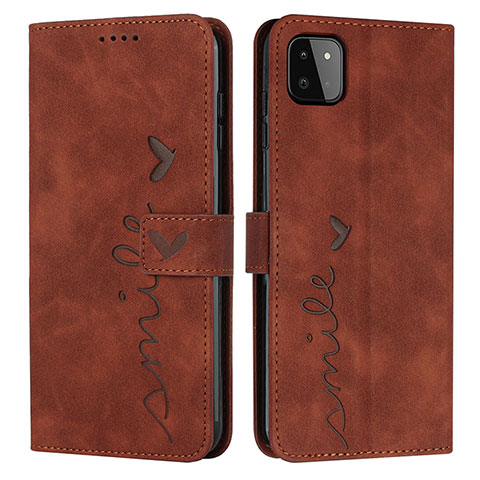 Coque Portefeuille Livre Cuir Etui Clapet Y03X pour Samsung Galaxy A22 5G Marron