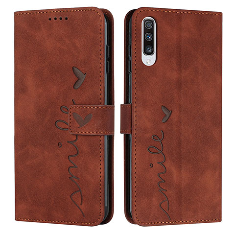 Coque Portefeuille Livre Cuir Etui Clapet Y03X pour Samsung Galaxy A50S Marron