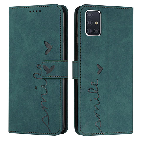 Coque Portefeuille Livre Cuir Etui Clapet Y03X pour Samsung Galaxy A51 4G Vert