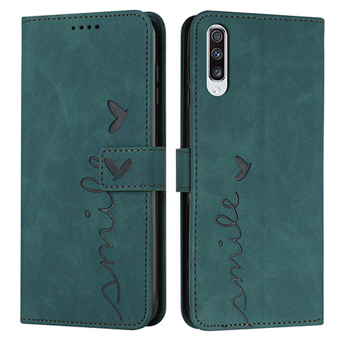 Coque Portefeuille Livre Cuir Etui Clapet Y03X pour Samsung Galaxy A70S Vert