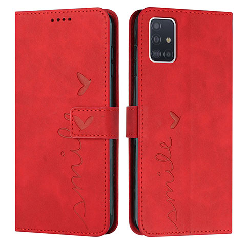 Coque Portefeuille Livre Cuir Etui Clapet Y03X pour Samsung Galaxy A71 4G A715 Rouge