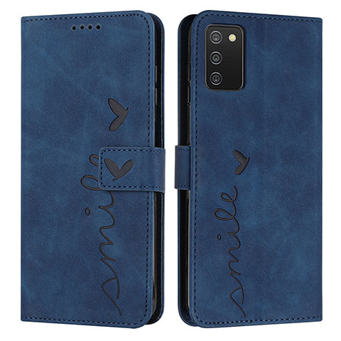 Coque Portefeuille Livre Cuir Etui Clapet Y03X pour Samsung Galaxy F02S SM-E025F Bleu