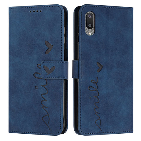 Coque Portefeuille Livre Cuir Etui Clapet Y03X pour Samsung Galaxy M02 Bleu