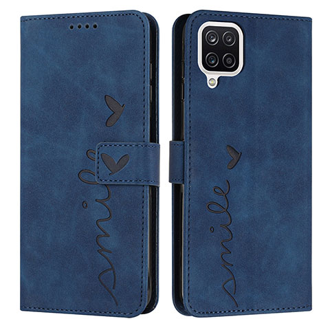 Coque Portefeuille Livre Cuir Etui Clapet Y03X pour Samsung Galaxy M12 Bleu