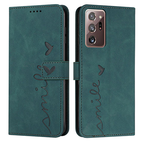 Coque Portefeuille Livre Cuir Etui Clapet Y03X pour Samsung Galaxy Note 20 Ultra 5G Vert