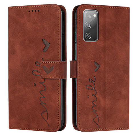 Coque Portefeuille Livre Cuir Etui Clapet Y03X pour Samsung Galaxy S20 FE (2022) 5G Marron