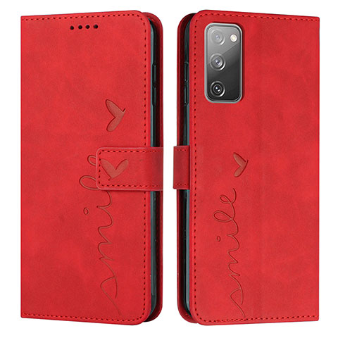 Coque Portefeuille Livre Cuir Etui Clapet Y03X pour Samsung Galaxy S20 FE (2022) 5G Rouge