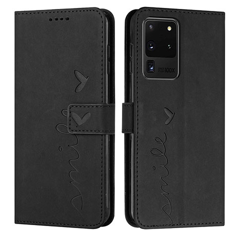 Coque Portefeuille Livre Cuir Etui Clapet Y03X pour Samsung Galaxy S20 Ultra 5G Noir