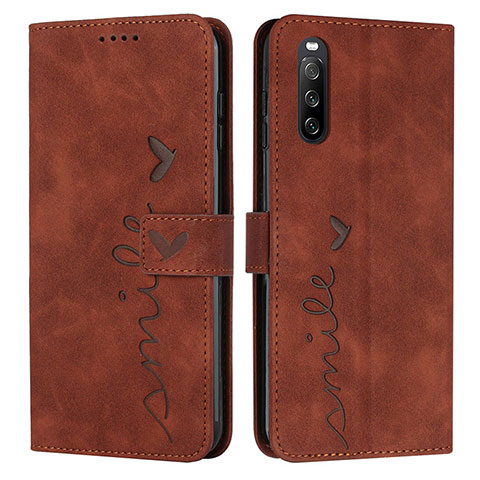 Coque Portefeuille Livre Cuir Etui Clapet Y03X pour Sony Xperia 10 IV SO-52C Marron