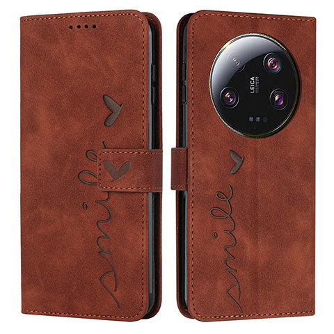 Coque Portefeuille Livre Cuir Etui Clapet Y03X pour Xiaomi Mi 13 Ultra 5G Marron