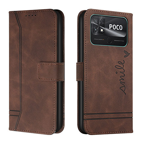 Coque Portefeuille Livre Cuir Etui Clapet Y03X pour Xiaomi Poco C40 Marron