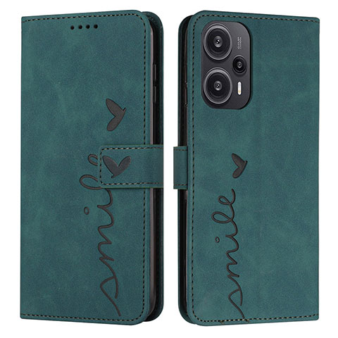 Coque Portefeuille Livre Cuir Etui Clapet Y03X pour Xiaomi Poco F5 5G Vert