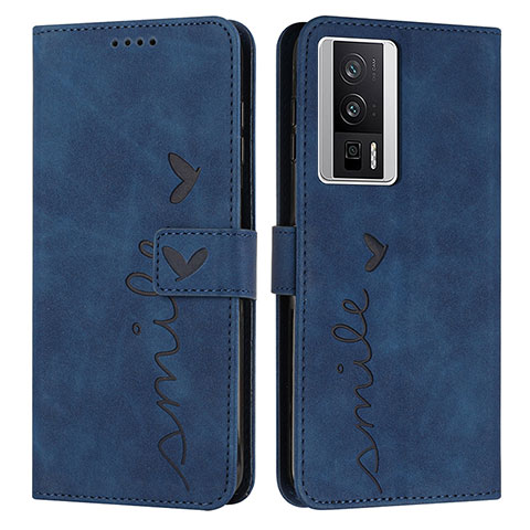 Coque Portefeuille Livre Cuir Etui Clapet Y03X pour Xiaomi Poco F5 Pro 5G Bleu