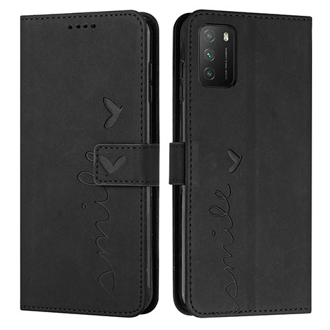 Coque Portefeuille Livre Cuir Etui Clapet Y03X pour Xiaomi Poco M3 Noir