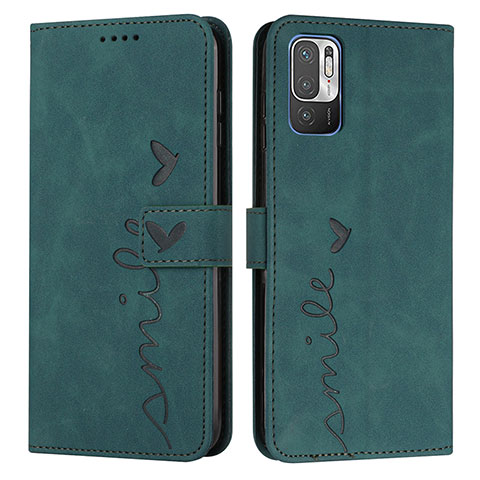 Coque Portefeuille Livre Cuir Etui Clapet Y03X pour Xiaomi POCO M3 Pro 5G Vert