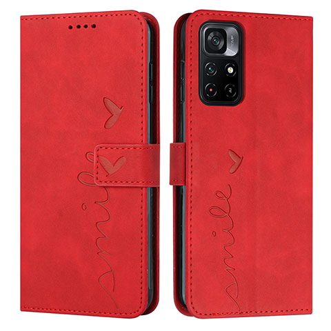 Coque Portefeuille Livre Cuir Etui Clapet Y03X pour Xiaomi Poco M4 Pro 5G Rouge