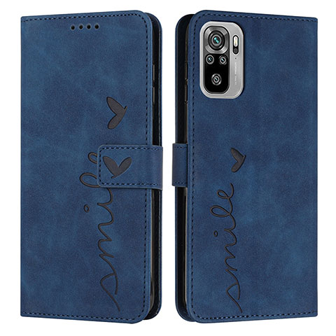 Coque Portefeuille Livre Cuir Etui Clapet Y03X pour Xiaomi Poco M5S Bleu