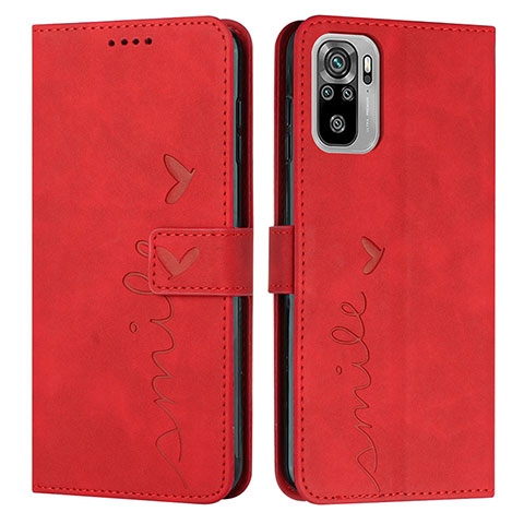 Coque Portefeuille Livre Cuir Etui Clapet Y03X pour Xiaomi Poco M5S Rouge
