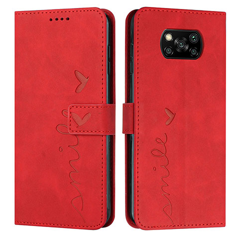 Coque Portefeuille Livre Cuir Etui Clapet Y03X pour Xiaomi Poco X3 Pro Rouge