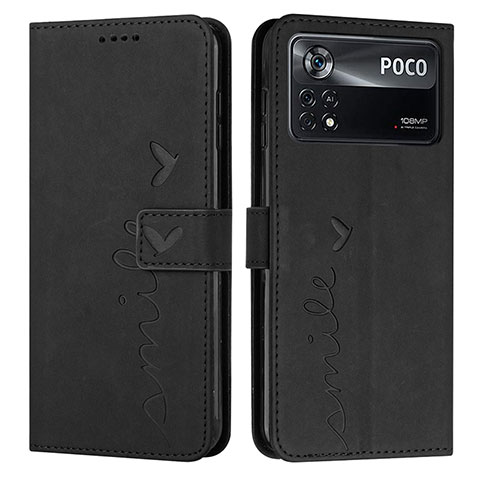 Coque Portefeuille Livre Cuir Etui Clapet Y03X pour Xiaomi Poco X4 Pro 5G Noir