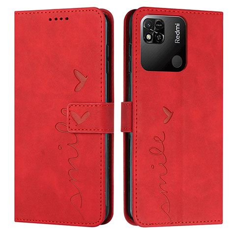 Coque Portefeuille Livre Cuir Etui Clapet Y03X pour Xiaomi Redmi 10 India Rouge