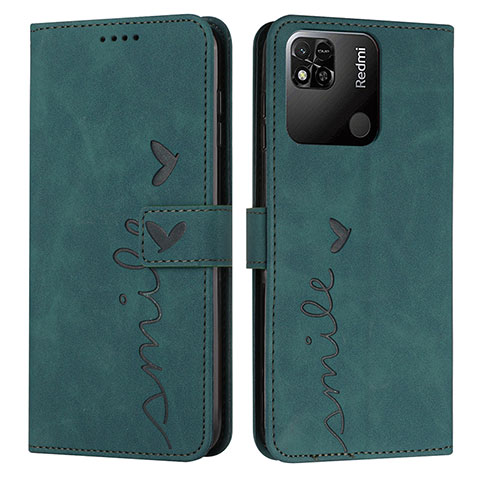 Coque Portefeuille Livre Cuir Etui Clapet Y03X pour Xiaomi Redmi 10 India Vert