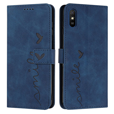 Coque Portefeuille Livre Cuir Etui Clapet Y03X pour Xiaomi Redmi 9A Bleu