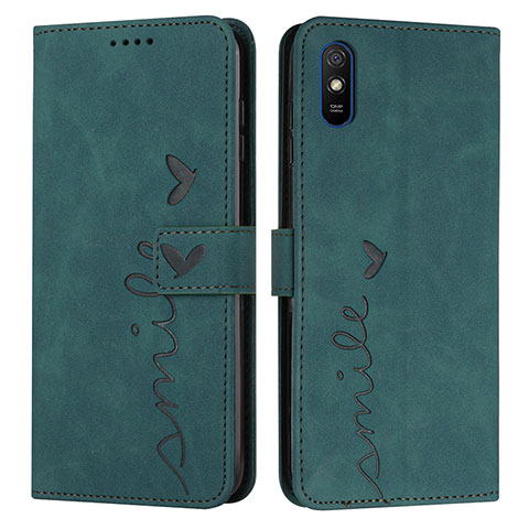 Coque Portefeuille Livre Cuir Etui Clapet Y03X pour Xiaomi Redmi 9i Vert