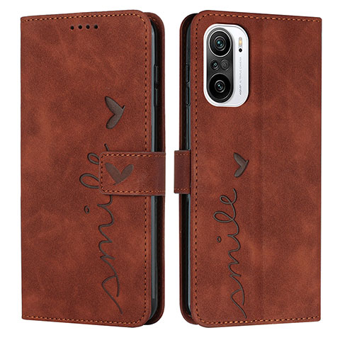 Coque Portefeuille Livre Cuir Etui Clapet Y03X pour Xiaomi Redmi K40 5G Marron