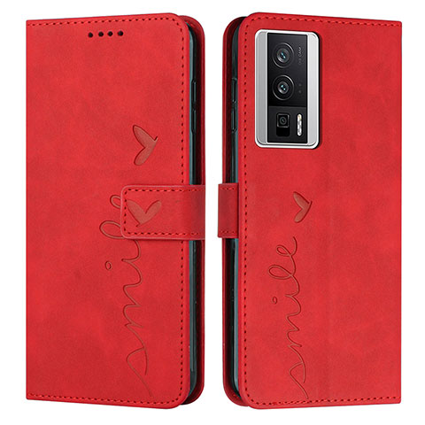 Coque Portefeuille Livre Cuir Etui Clapet Y03X pour Xiaomi Redmi K60 5G Rouge