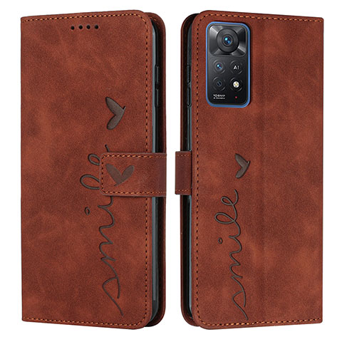 Coque Portefeuille Livre Cuir Etui Clapet Y03X pour Xiaomi Redmi Note 11 Pro 4G Marron