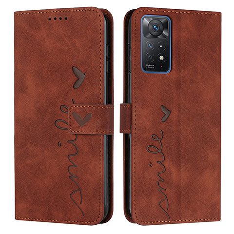 Coque Portefeuille Livre Cuir Etui Clapet Y03X pour Xiaomi Redmi Note 11 Pro 5G Marron