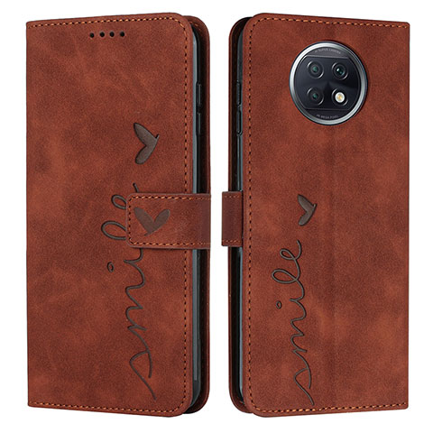 Coque Portefeuille Livre Cuir Etui Clapet Y03X pour Xiaomi Redmi Note 9T 5G Marron