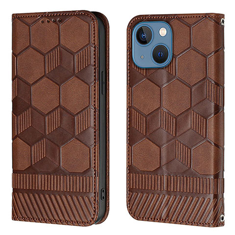 Coque Portefeuille Livre Cuir Etui Clapet Y04B pour Apple iPhone 13 Marron