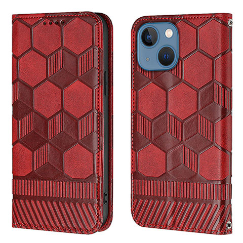 Coque Portefeuille Livre Cuir Etui Clapet Y04B pour Apple iPhone 15 Plus Vin Rouge