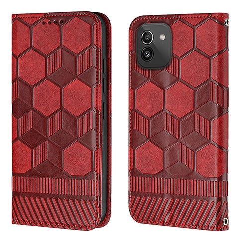 Coque Portefeuille Livre Cuir Etui Clapet Y04B pour Samsung Galaxy A03 Rouge