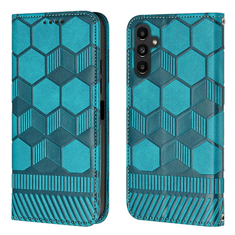 Coque Portefeuille Livre Cuir Etui Clapet Y04B pour Samsung Galaxy A13 5G Cyan