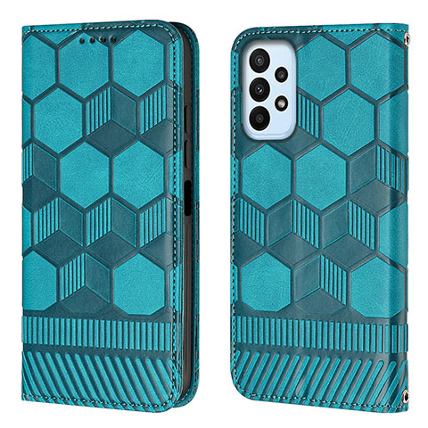 Coque Portefeuille Livre Cuir Etui Clapet Y04B pour Samsung Galaxy A23 4G Cyan