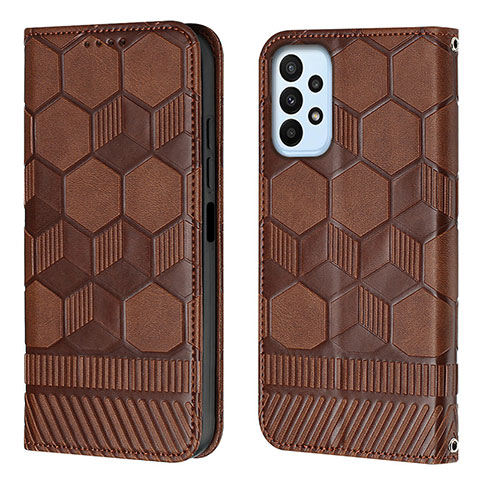 Coque Portefeuille Livre Cuir Etui Clapet Y04B pour Samsung Galaxy A23 4G Marron