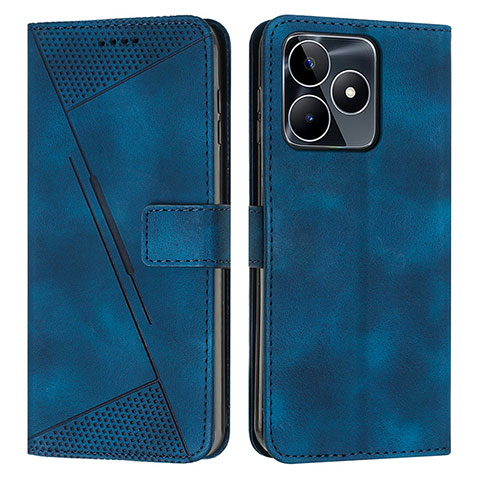 Coque Portefeuille Livre Cuir Etui Clapet Y04X pour Realme C51 Bleu